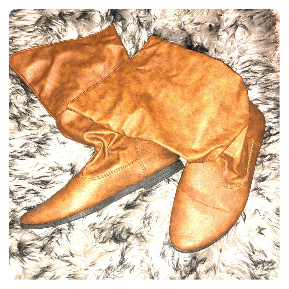 Brown high boots